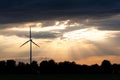 Windmill in the evening Royalty Free Stock Photo