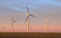 Windmill Farm along the Eastern Plains, Colorado Royalty Free Stock Photo