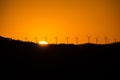 Windmill farm renewable energies wind sustainable economy Royalty Free Stock Photo