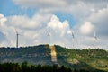 Windmill farm renewable energies wind sustainable economy Royalty Free Stock Photo