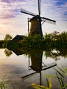 Windmill farm river landscape dutch windmill farm scene windmill farm scene