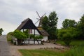 Windmill and Farmhouse in countryside in Denmark