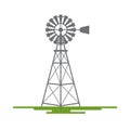 Windmill Flat Design Vector Symbol Isolated Royalty Free Stock Photo