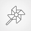 Windmill flower vector icon sign symbol