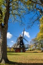 The windmill, framed by trees Royalty Free Stock Photo