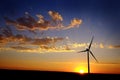 Windmill for Generating Power Wind Blowing Sky Clouds Sunset Sun Royalty Free Stock Photo