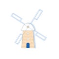 Windmill in Greek style vector illustration