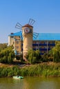 Windmill of Health on the shore of Khorol river in wellness resort Myrhorod