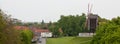 Windmill on the hill in Bruges, panorama Royalty Free Stock Photo
