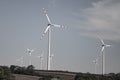 A windmill on a hillside. Green ecological power energy generation