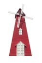 Windmill house made of wood The structure is red mixed with white. Royalty Free Stock Photo