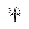 Windmill icon. Environmentally friendly source of energy. Wind force transferred to energy. Cleanliness, ecology