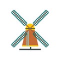 Windmill icon, flat style Royalty Free Stock Photo