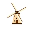Windmill icon, flat style Royalty Free Stock Photo
