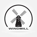 Windmill icon isolated on white background. Mill and Holland symbol. Vector illustration.