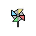 Windmill icon. Simple color with outline vector elements of Children\'s day icons for ui and ux, website or mobile application