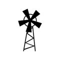 Windmill Icon Vector. Simple flat symbol. Illustration pictogram