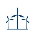 Windmill icon on white background. flat style. turbine icon for your web site design, Royalty Free Stock Photo