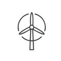 Windmill icon on white background. flat style. turbine icon for your web site design, Royalty Free Stock Photo