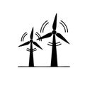 Windmill icon on white background. flat style. turbine icon for your web site design, Royalty Free Stock Photo