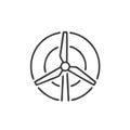 Windmill icon on white background. flat style. turbine icon for your web site design, logo, app, UI. Royalty Free Stock Photo
