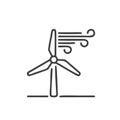 Windmill icon on white background. flat style. turbine icon for your web site design, Royalty Free Stock Photo