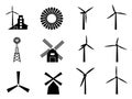 Windmill icons Royalty Free Stock Photo