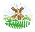 Windmill illustration Royalty Free Stock Photo
