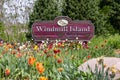 Windmill Island gardens sign at the entrance in Holland, Michigan Royalty Free Stock Photo