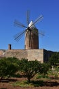 Windmill on island Majorca Royalty Free Stock Photo