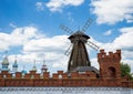 Windmill in Izmaylovsky Kremlin in Moscow. Traditional Russian a