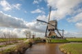 Windmill Kleine Molen in the Dutch village of Streefkerk Royalty Free Stock Photo