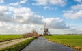 Windmill Kleine Molen in the Dutch village of Streefkerk Royalty Free Stock Photo