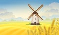 Windmill Landscape Realistic Background