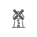 Windmill line icon