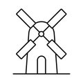 Windmill Line Vector Icon easily modified