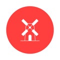 Windmill Line Vector Icon easily modified