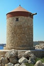 Windmill of Mandraki closeup Royalty Free Stock Photo