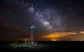 Windmill and The Milky Way Royalty Free Stock Photo