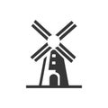 Windmill, Mill icon. Vector illustration isolated on white background.