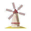 Windmill or mill, vector icon or clipart.