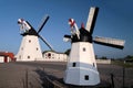 Windmill and model of a windmill Royalty Free Stock Photo