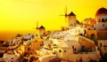 Windmill of Oia at sunset, Santorini Royalty Free Stock Photo