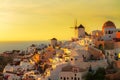 Windmill of Oia at sunset, Santorini Royalty Free Stock Photo