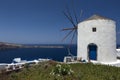 Windmill in Oia village on Santorini island, Greece Royalty Free Stock Photo