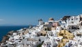 Windmill in Oia village of Santorini island , Greece Royalty Free Stock Photo