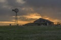 Windmill and Old Barn in South Dakota Royalty Free Stock Photo