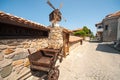 Windmill in an old stone architecture of Sozopol in Bulgaria Royalty Free Stock Photo