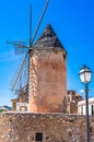 Windmill in Palma de Majorca Spain. Royalty Free Stock Photo