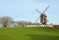 Windmill in the park in Bruges, Belgium